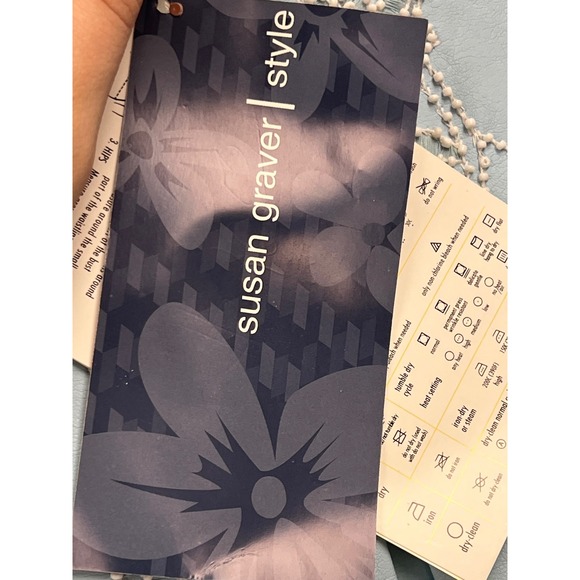 Susan Graver Faux Leather Jacket Womens 2X Blue Beaded Floral Embroidery New - Picture 8 of 12